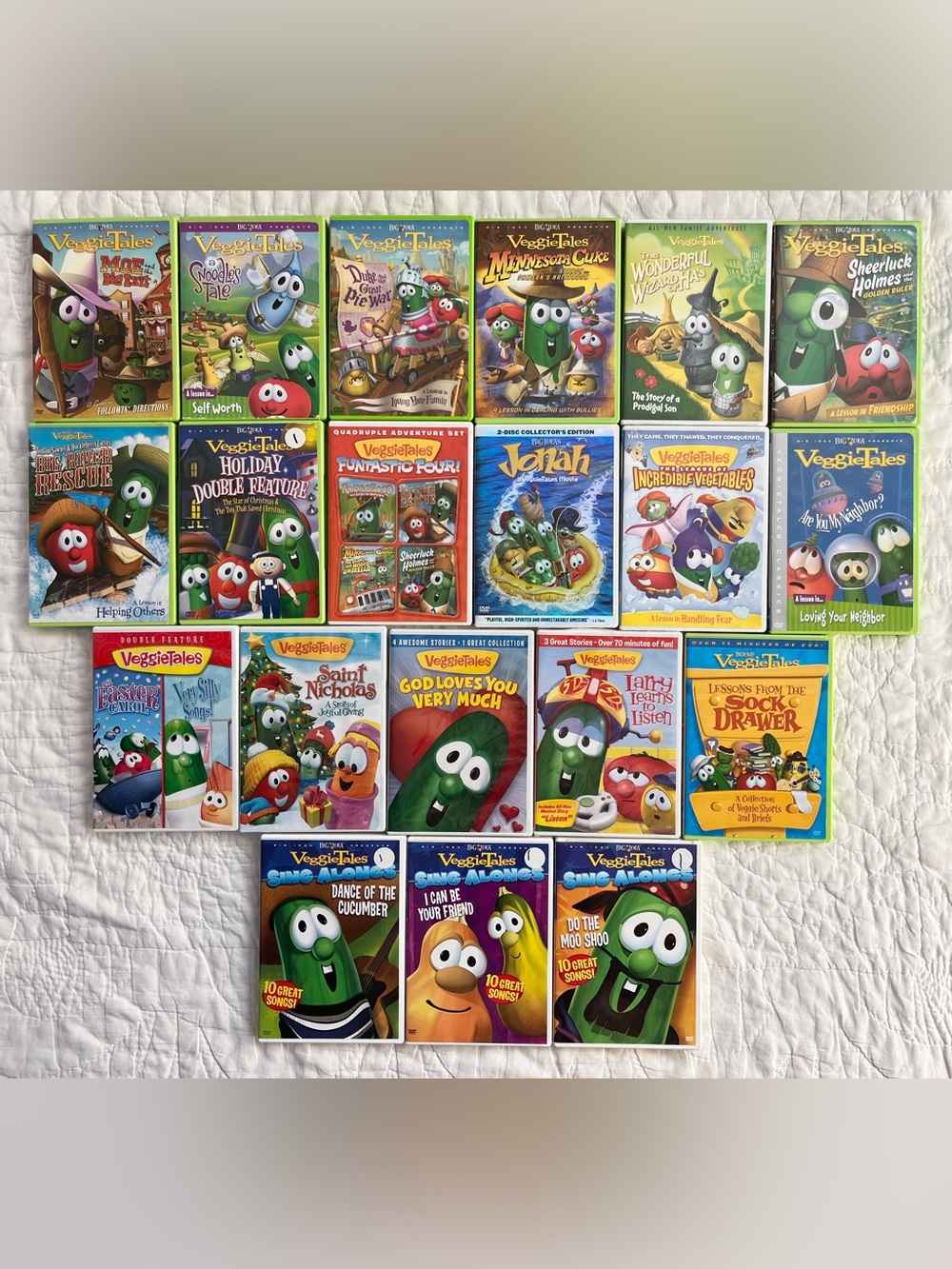 x20 Veggie Tales DVD Christian Movies Bible Story Kids Video Movies Songs Bundle